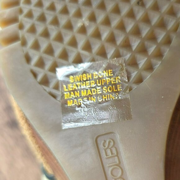 Aerosoles Swish Bone Strappy Wedge Sandals 11 Black Leather Natural Jute Comfort - Picture 11 of 14